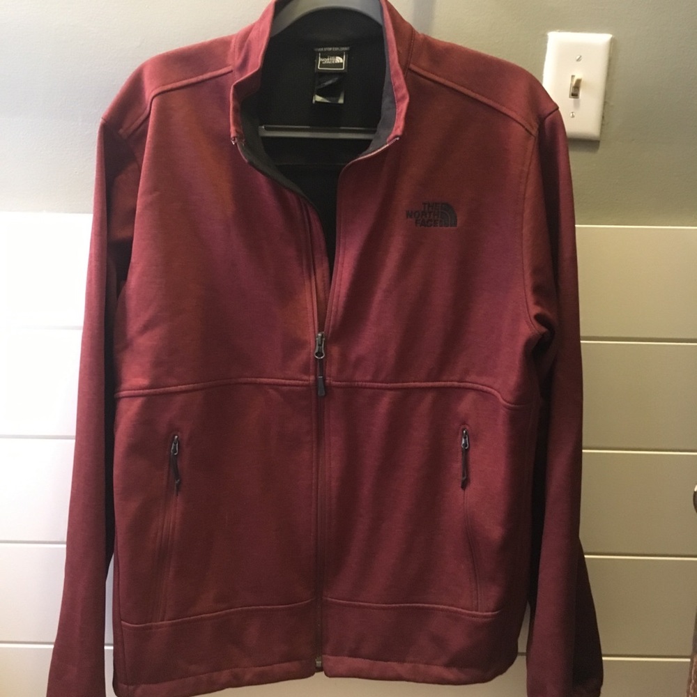 Maroon North Face Zip Up - Large
